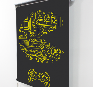 Estor enrollable gamer juego de PAC - TenVinilo