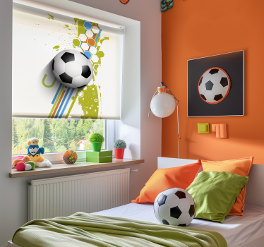 Estor habitación infantil enrollable fútbol en acción - TenVinilo