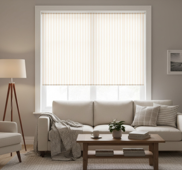 Estor enrollable beige rayas finas blancas y beige - TenVinilo