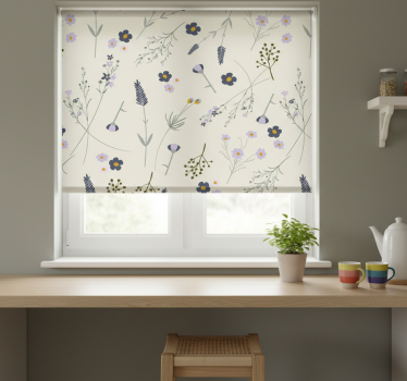 Estor enrollable cocina flores silvestres moradas - TenVinilo