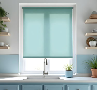 Estor enrollable cocina monocolor azul claro - TenVinilo