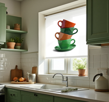 Estor enrollable cocina tazas - TenVinilo