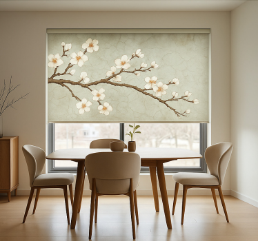 Estor enrollable comedor árbol japonés en flor - TenVinilo