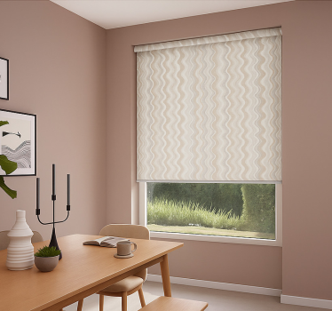 Estor enrollable comedor efecto de temblores terrosos grises - TenVinilo