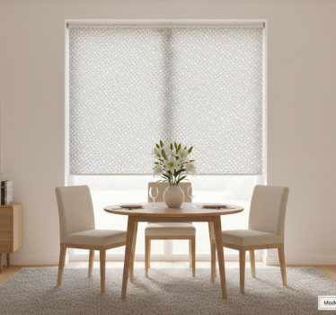 Estor enrollable comedor torbellino blanco moderno - TenVinilo