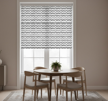 Estor enrollable comedor zig zag blanco y negro - TenVinilo