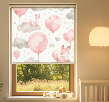 Estor enrollable infantil globos y nubes pastel - TenVinilo