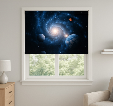 Estor enrollable juvenil galaxia espacio planeta - TenVinilo