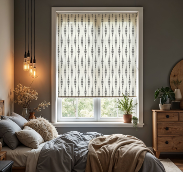 Estor habitación matrimonio rabaul ikat gris y beige - TenVinilo