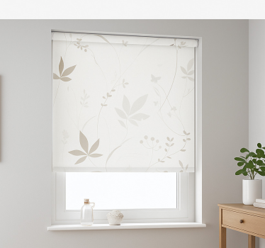 Estor enrollable pasillo patrón floral minimalista - TenVinilo