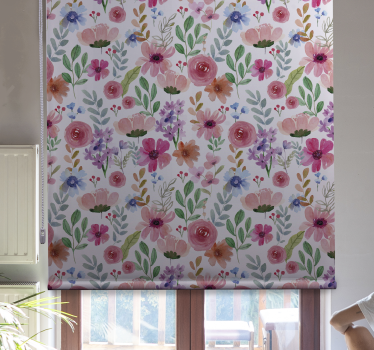 Estores enrollable flores elegancia con estampado floral - TenVinilo