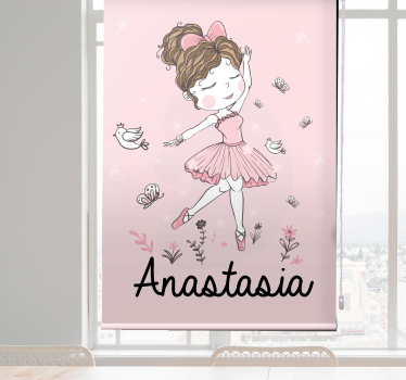 Estor habitación infantil bailarina con nombre - TenVinilo