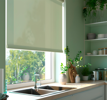 Estor enrollable cocina moderna verde tonos menta - TenVinilo