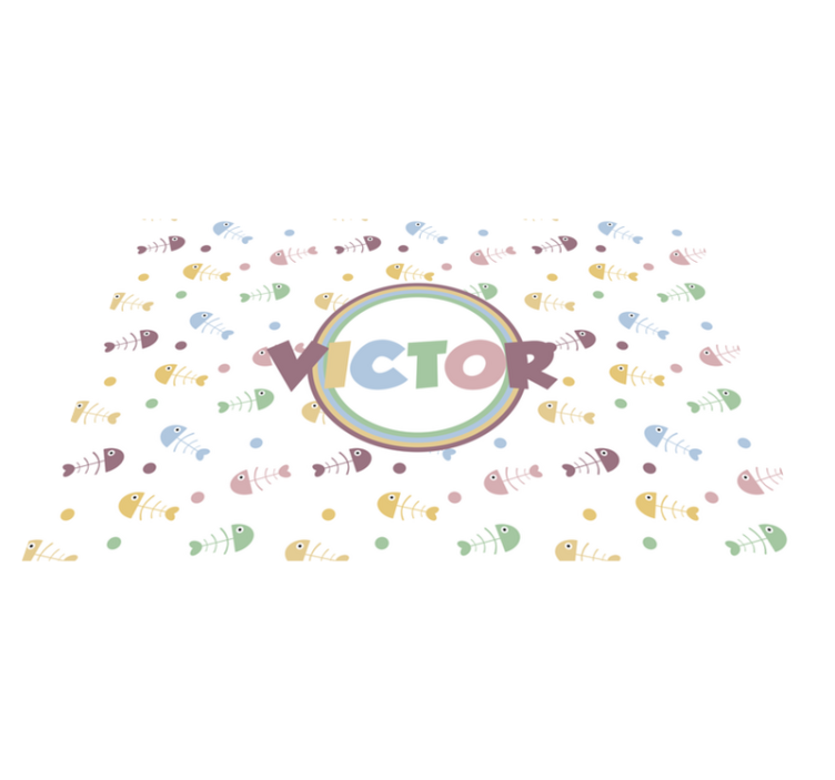 Mantel individual espinas coloridas con nombre  - TenVinilo