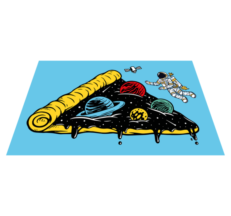 Mantel individual original rebanada con temática espacial - TenVinilo