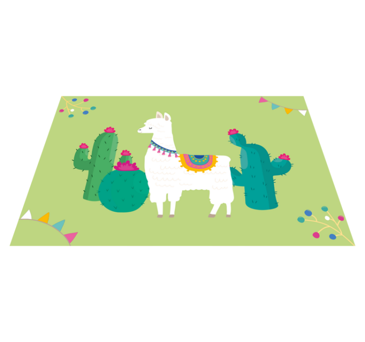 Mantel individual infantil llama con cactus - TenVinilo