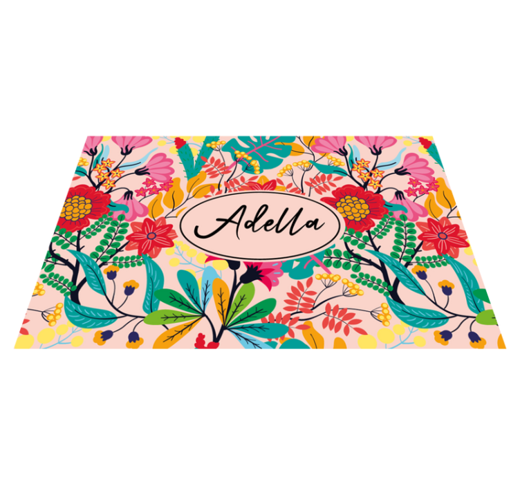Mantel individual personalizable Diseño de flores de colores vint - TenVinilo
