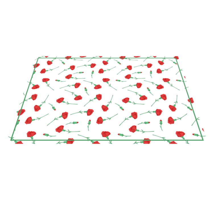 Mantel individual rectangular con claveles - TenVinilo