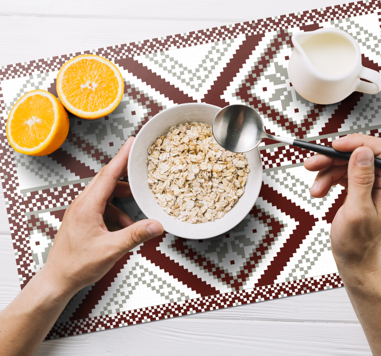 Mantel individual patrón texturizado geométrico - TenVinilo