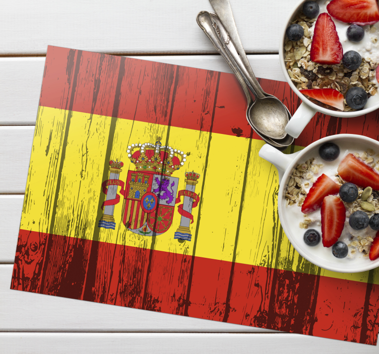 Mantel individual madera bandera de España - TenVinilo