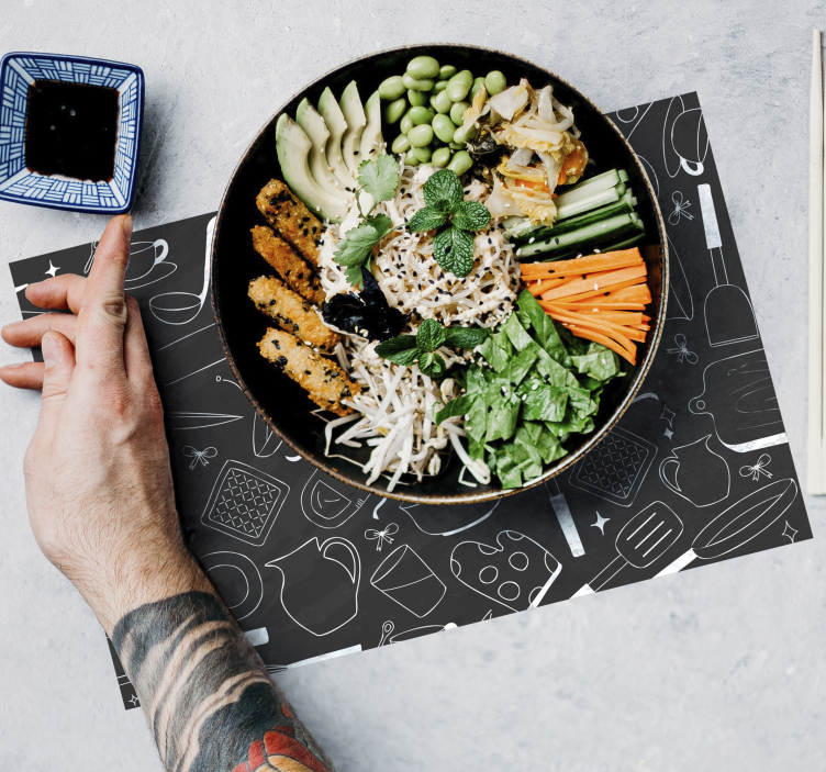 Mantel individual para restaurante de utensilios - TenVinilo