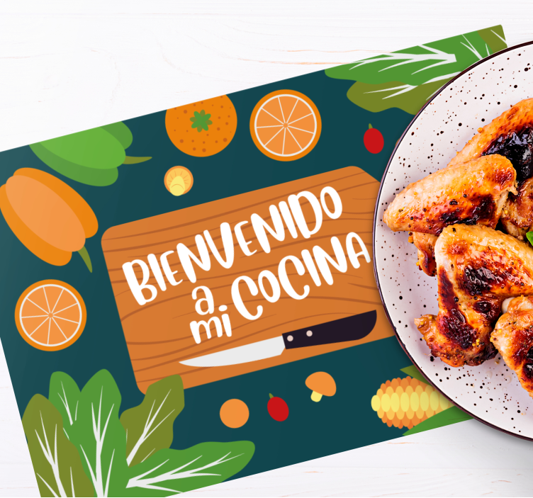 Individual mesa moderno bienvenidos a mi cocina - TenVinilo