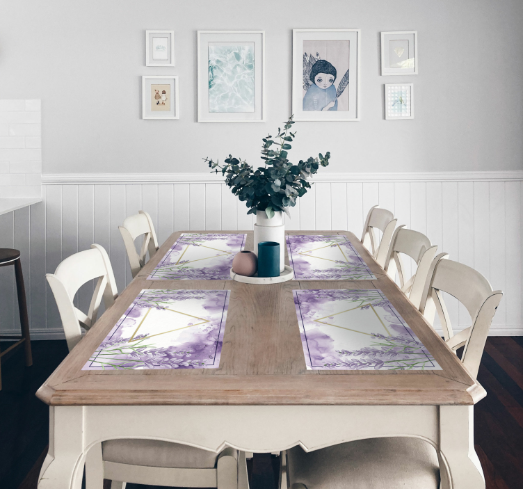 Individual mesa triángulo lavanda digital - TenVinilo