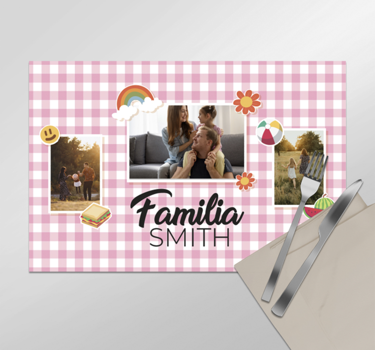 Mantel familiar picnic personalizable - TenVinilo