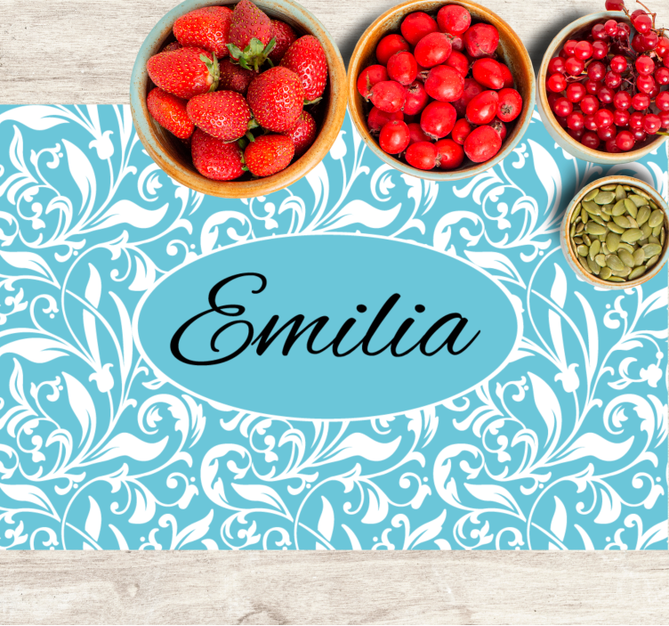 Mantel individual personalizable Patrón floral vintage - TenVinilo