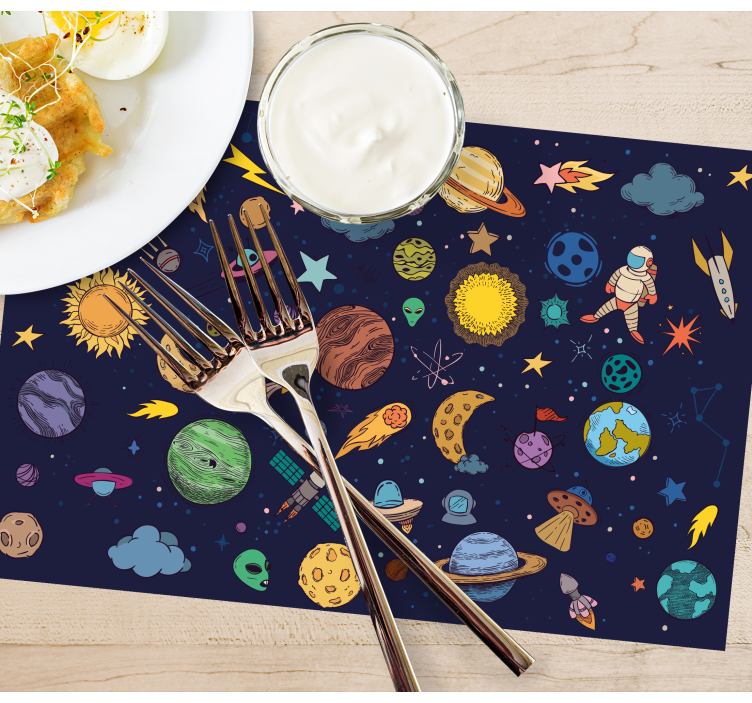 Mantel individual original Muchos símbolos espaciales - TenVinilo