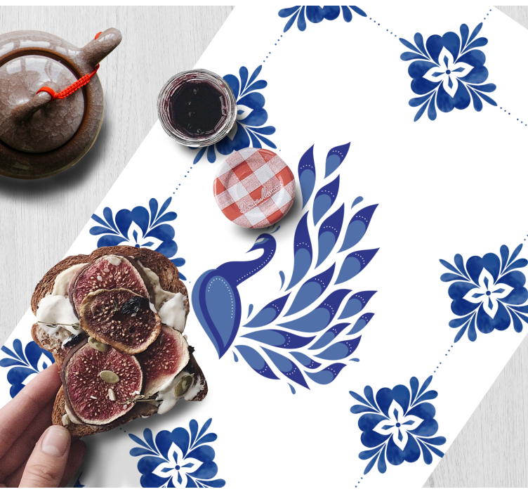 Mantel individual original Pavo real delftware - TenVinilo