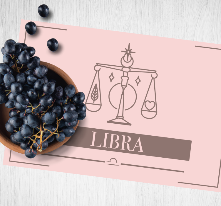 Individual mesa signo zodiacal Libra rosa - TenVinilo
