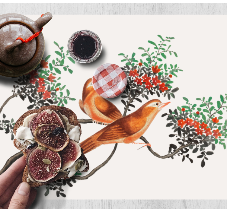 Manteles individuales elegantes Pájaros en las ramas - TenVinilo