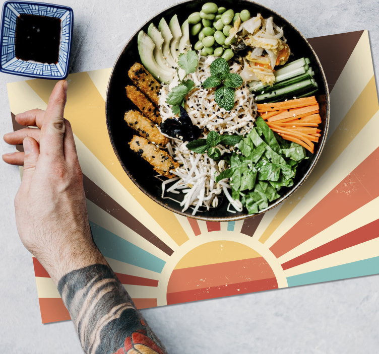 Mantel individual atardecer sol de los 70 - TenVinilo