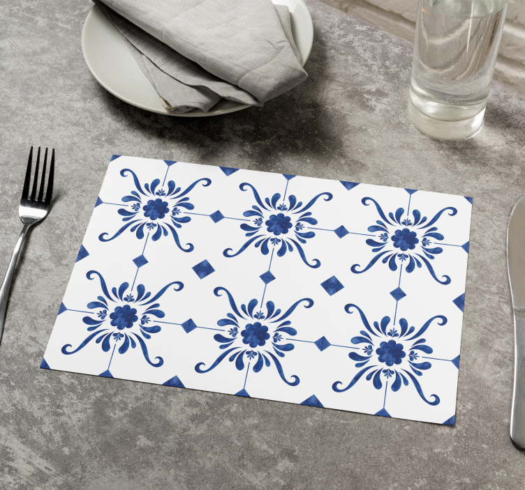 Mantel individual azulejo mediterráneo - TenVinilo