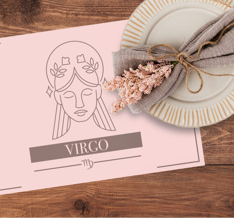Mantel individual signo zodiacal Virgo rosa - TenVinilo