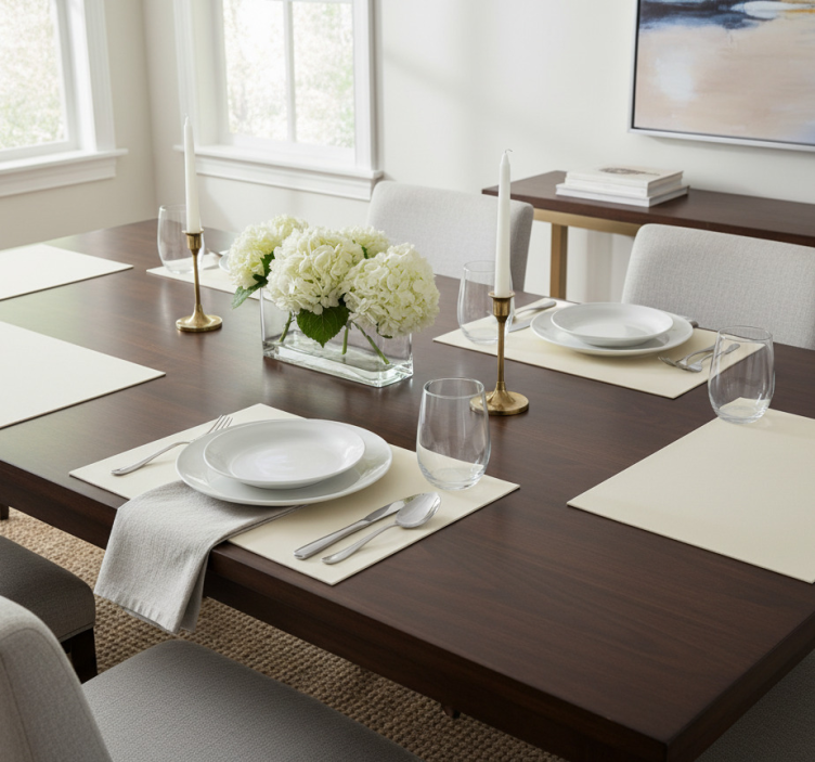 Mantel individual elegante color Cloud Dancer - TenVinilo