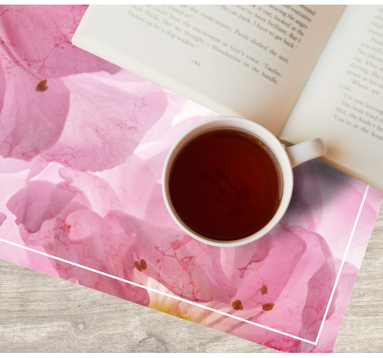 Mantel individual elegante patrón floral suave - TenVinilo