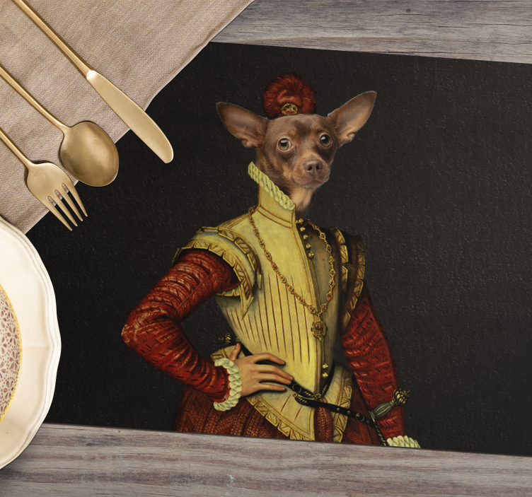 Mantel individual elegante perro aristócrata - TenVinilo