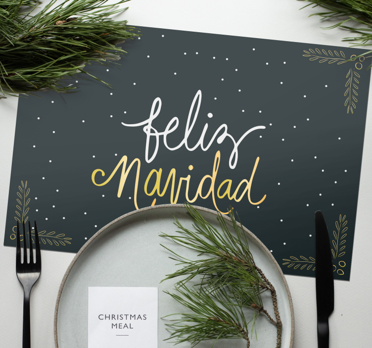 Mantel individual feliz Navidad - TenVinilo