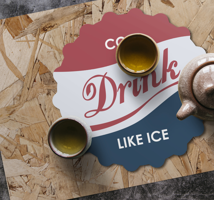 Mantel individual frases bebida fría como el hielo - TenVinilo