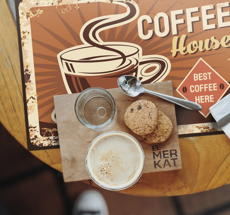 Mantel individual frases café y charlas - TenVinilo