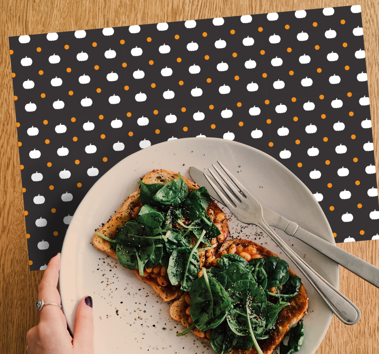 Mantel individual halloween superficie con calabazas - TenVinilo