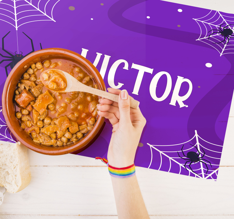 Mantel individual halloween telarañas espeluznantes - TenVinilo