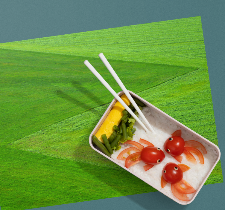 Mantel individual infantil arreglo creativo de arroz - TenVinilo