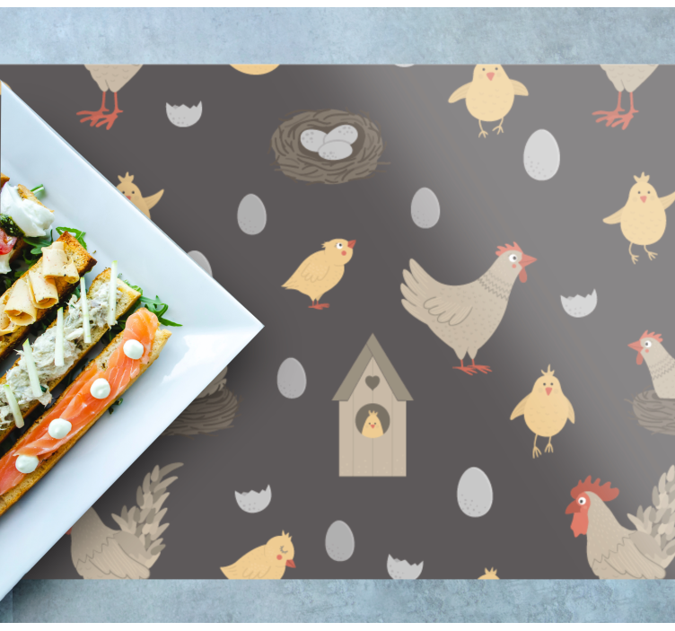 Mantel individual infantil aves de granja encantadoras - TenVinilo