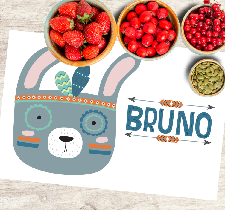 Mantel individual infantil cabeza de animal lindo - TenVinilo