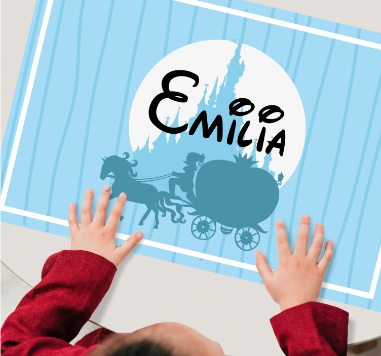 Mantel individual infantil carroza tirada por caballos - TenVinilo