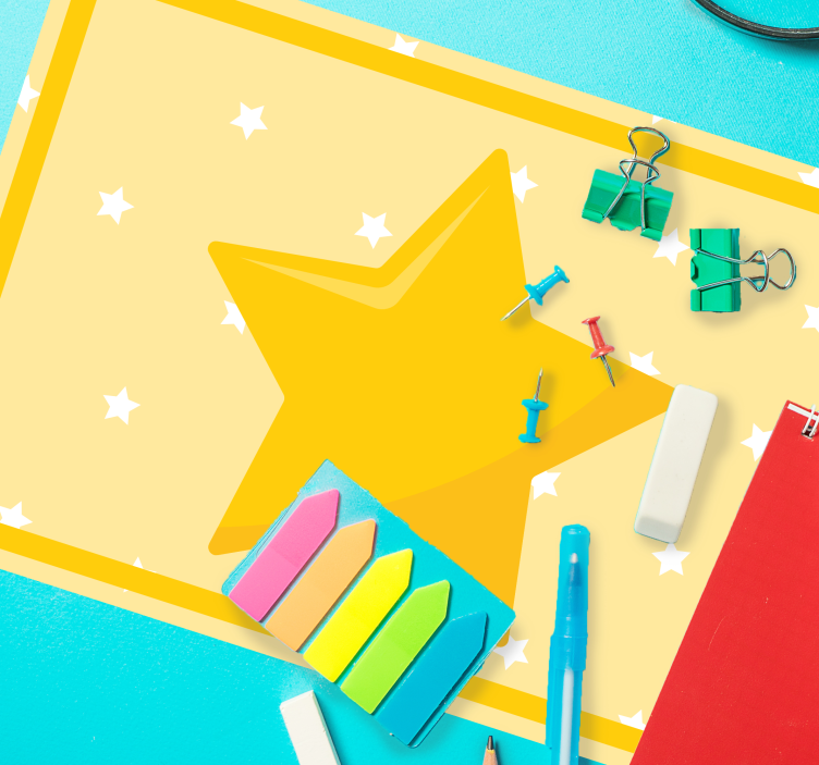 Mantel individual infantil forma de estrella colorida - TenVinilo