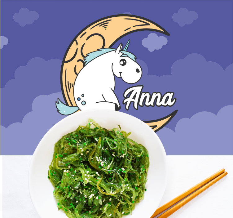 Mantel individual infantil noche de unicornio y luna - TenVinilo